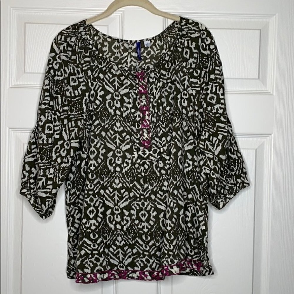 Great Northwest Indigo | Cotton | 3/4 sleeve Top M
